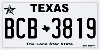 TX license plate BCB3819