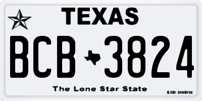 TX license plate BCB3824