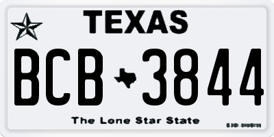 TX license plate BCB3844