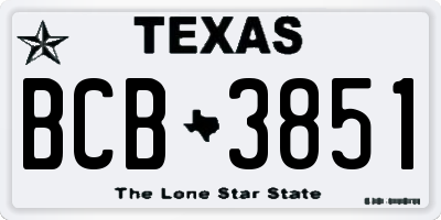 TX license plate BCB3851