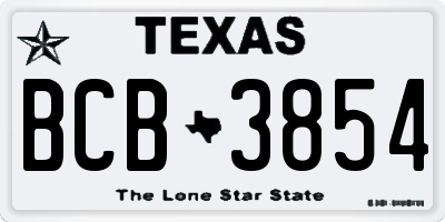 TX license plate BCB3854