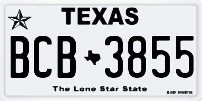 TX license plate BCB3855