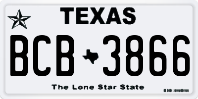 TX license plate BCB3866