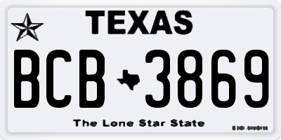 TX license plate BCB3869