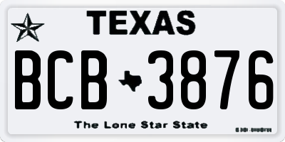 TX license plate BCB3876