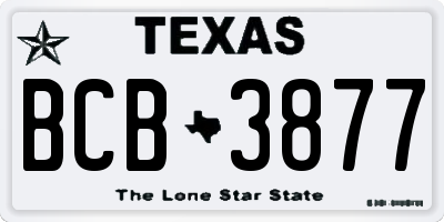 TX license plate BCB3877