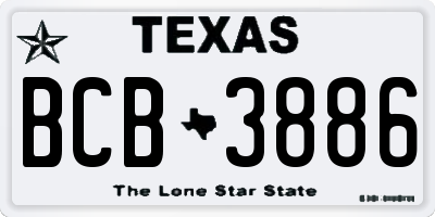 TX license plate BCB3886