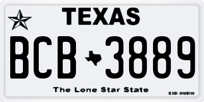 TX license plate BCB3889