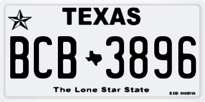 TX license plate BCB3896