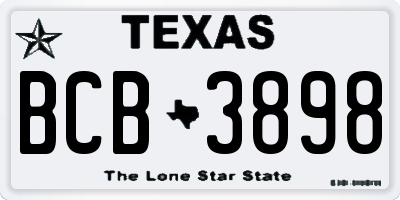 TX license plate BCB3898