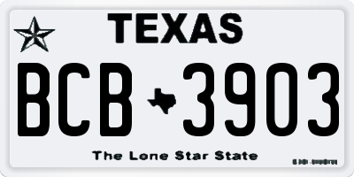 TX license plate BCB3903