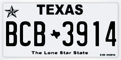 TX license plate BCB3914