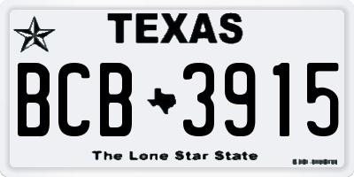 TX license plate BCB3915