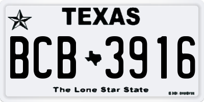 TX license plate BCB3916