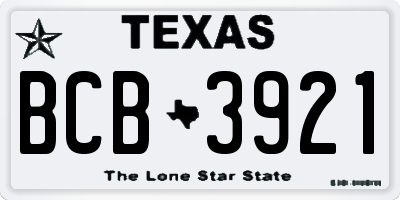 TX license plate BCB3921