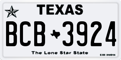 TX license plate BCB3924