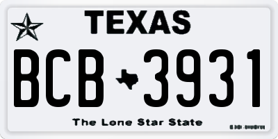 TX license plate BCB3931