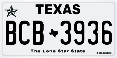 TX license plate BCB3936