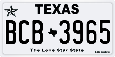 TX license plate BCB3965