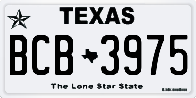 TX license plate BCB3975