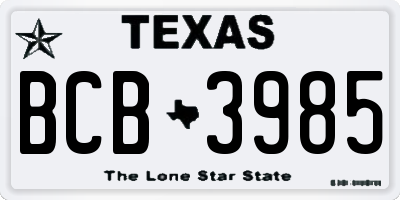 TX license plate BCB3985