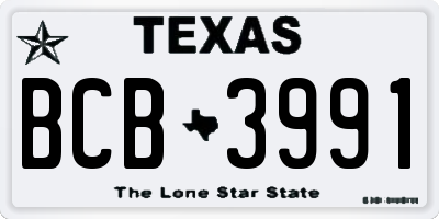 TX license plate BCB3991