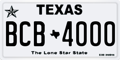 TX license plate BCB4000