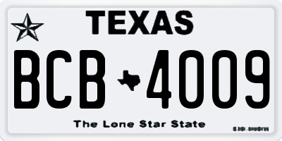 TX license plate BCB4009