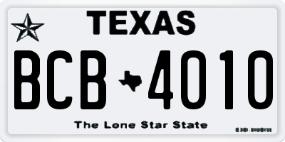 TX license plate BCB4010
