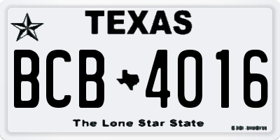 TX license plate BCB4016