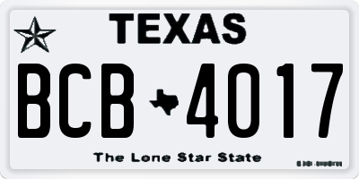 TX license plate BCB4017