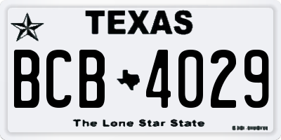 TX license plate BCB4029
