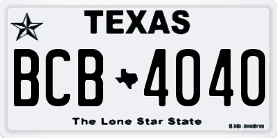 TX license plate BCB4040
