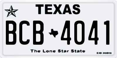 TX license plate BCB4041