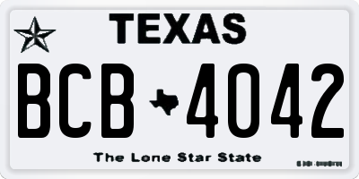 TX license plate BCB4042