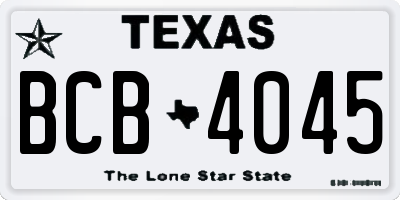 TX license plate BCB4045
