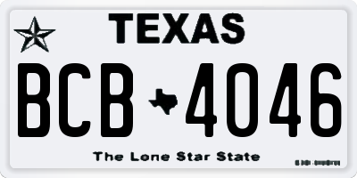 TX license plate BCB4046