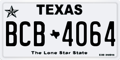 TX license plate BCB4064