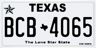 TX license plate BCB4065