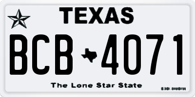 TX license plate BCB4071