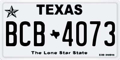 TX license plate BCB4073