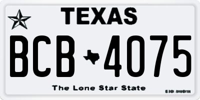 TX license plate BCB4075