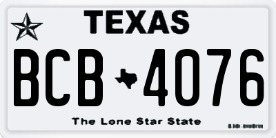 TX license plate BCB4076