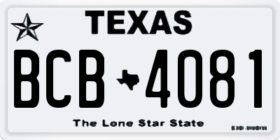 TX license plate BCB4081