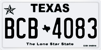 TX license plate BCB4083