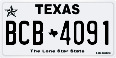 TX license plate BCB4091