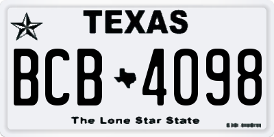 TX license plate BCB4098