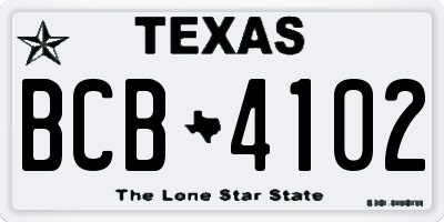 TX license plate BCB4102
