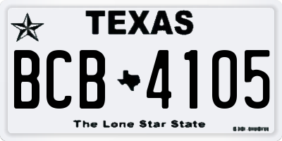 TX license plate BCB4105
