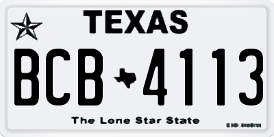 TX license plate BCB4113
